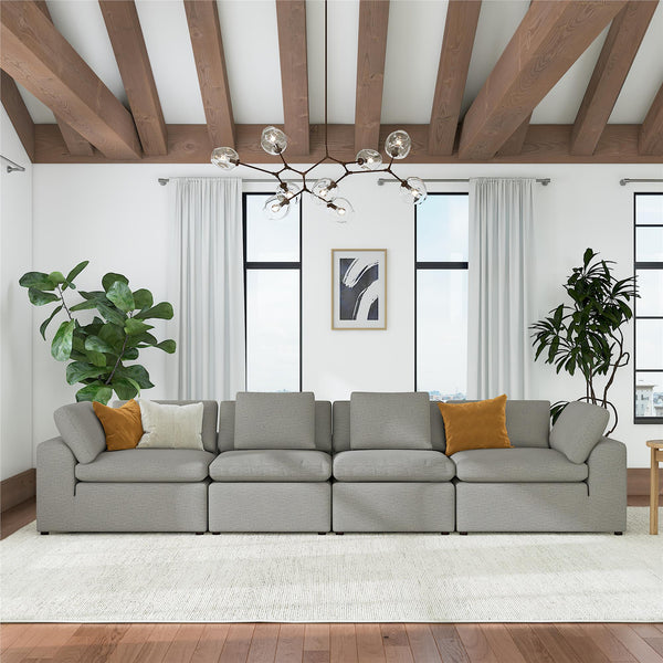 Ameriwood Home Cortney's Collection York 4 Seat Sofa Bundle