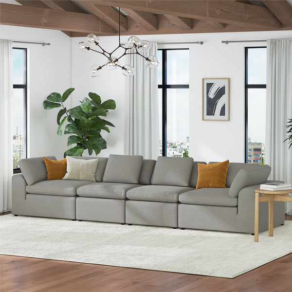 Ameriwood Home Cortney's Collection York 4 Seat Sofa Bundle