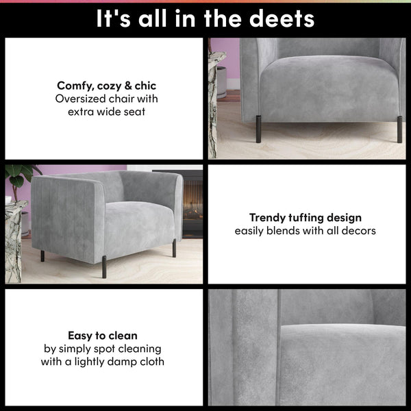 Ameriwood Home CosmoLiving Blair Upholstered Accent Chair And A Half