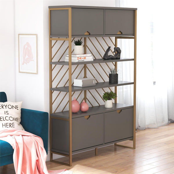 Ameriwood Home CosmoLiving Brielle Shoe Storage Bookcase & Room Divider
