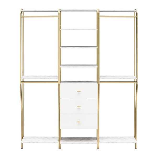 ameriwood home CosmoLiving Gwyneth Closet 3 Piece Bundle- 2 Hanging Rod & 1 Drawer Unit