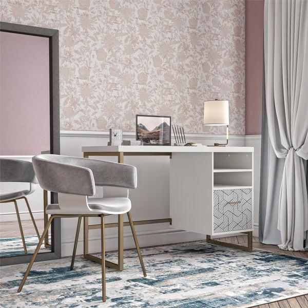 Ameriwood Home CosmoLiving Scarlett Single Pedestal Desk