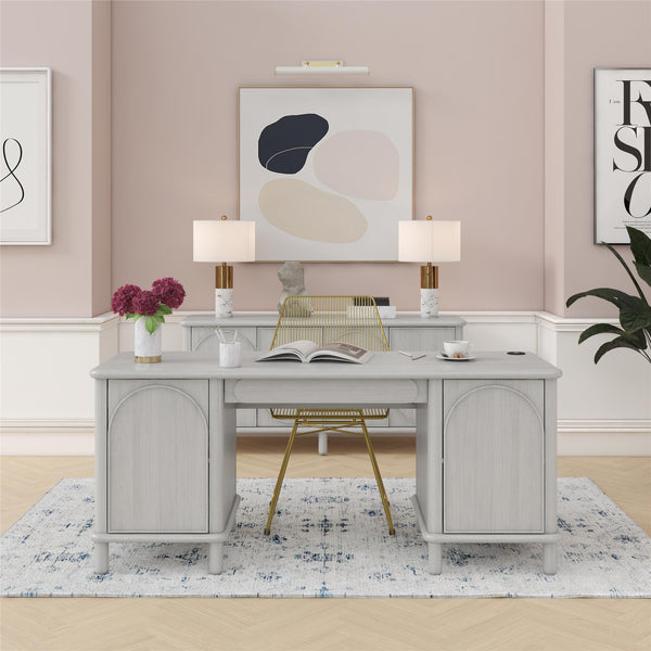 Ameriwood Home CosmoLiving Selena Double Pedestal Desk