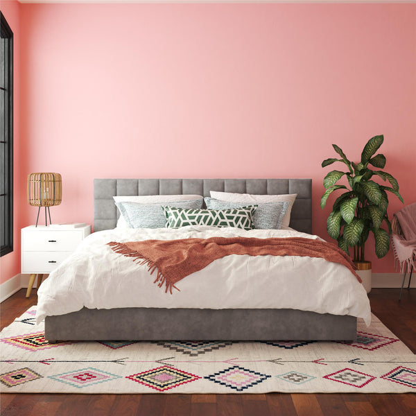 Ameriwood Home CosmoLiving Serena Upholstered Bed With Drawers