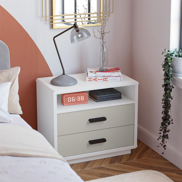 Ameriwood Home CosmoLiving Valencia 2-Drawer Nightstand