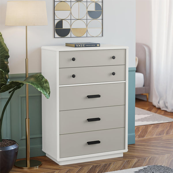 Ameriwood Home CosmoLiving Valencia Tall 5-Drawer Dresser