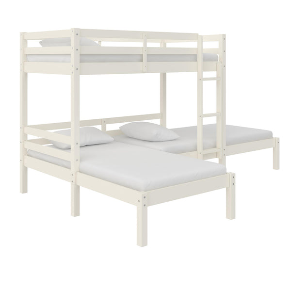 Ameriwood Home DHP Casey Kids' L-Shaped Corner Triple Bunk Bed