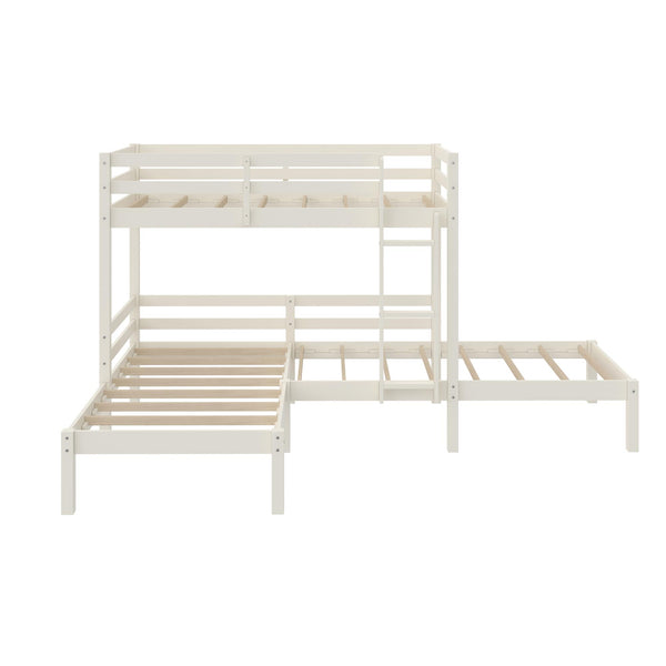 ameriwood home DHP Casey Kids' L-Shaped Corner Triple Bunk Bed