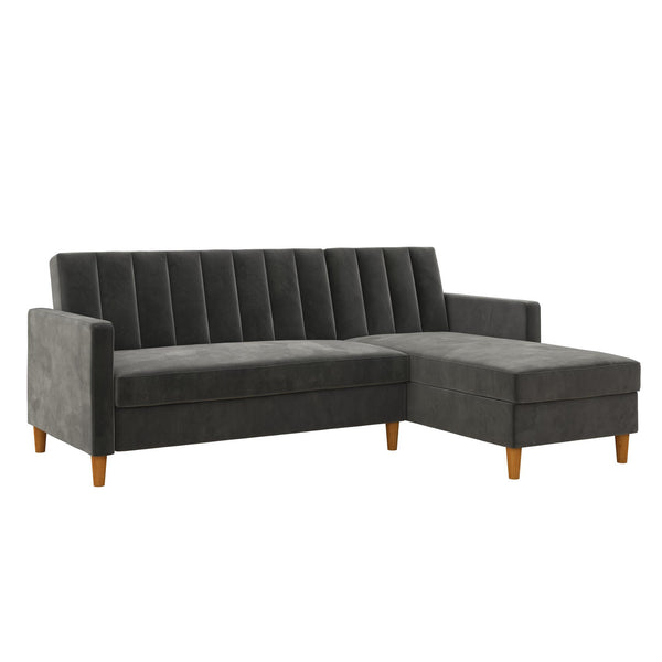 Ameriwood Home DHP Celine Futon Sectional Sofa With Storage