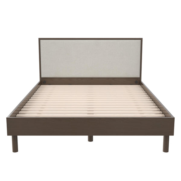 Ameriwood Home DHP Cologne Wood Bed Frame With Upholstered Headboard