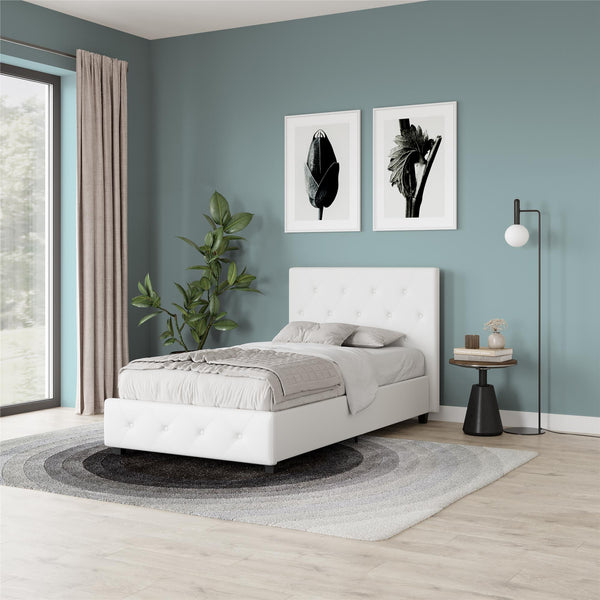 Ameriwood Home DHP Dakota Upholstered Bed Frame With Drawers