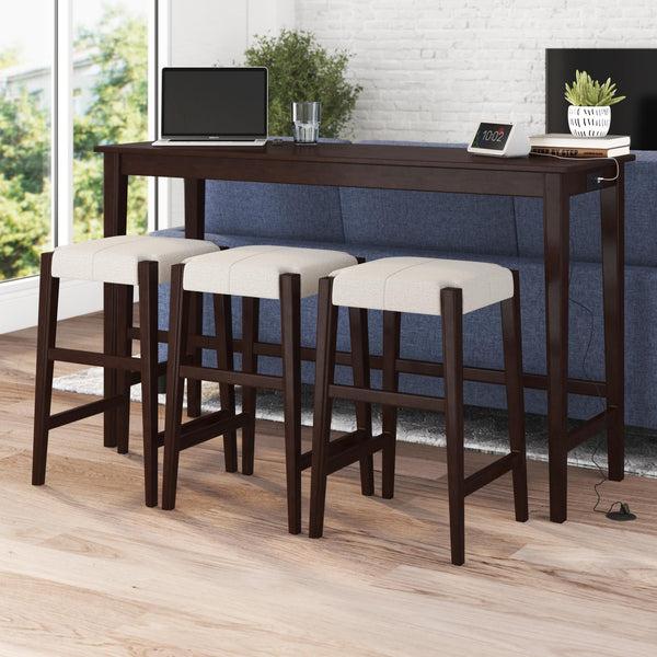 Ameriwood Home DHP Dallon Sofa Table With 3 Stools And USB Charger
