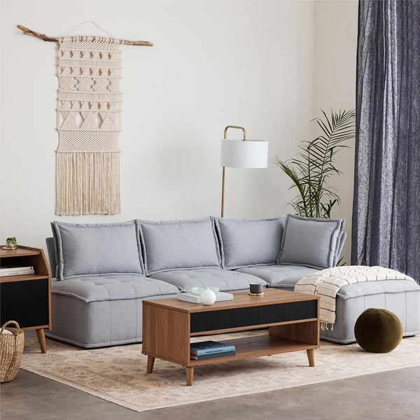 Ameriwood Home DHP Darcy Armless Ottoman For Modular Sectional Sofa