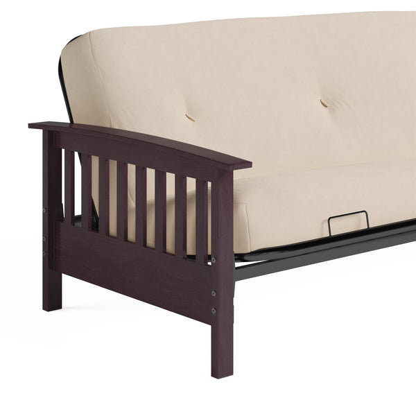 Ameriwood Home DHP Darrien Futon Set With Wood Arm Frame And 6" Polyester Mattress