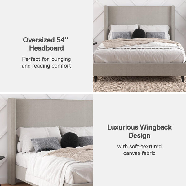 Ameriwood Home DHP Eveline Upholstered Wingback Bed