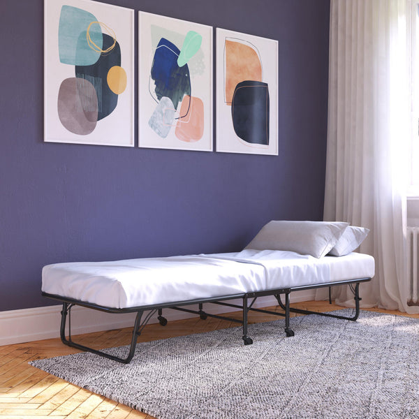 Ameriwood Home DHP Folding Cot Guest Bed With 4" Mattress