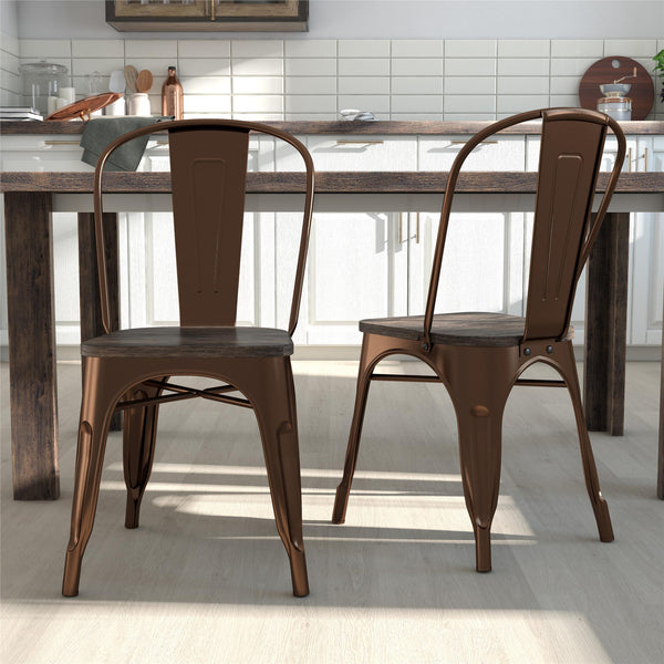 Ameriwood Home DHP Fusion Stackable Dining Chairs Set Of 2