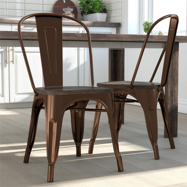 Ameriwood Home DHP Fusion Stackable Dining Chairs Set Of 2