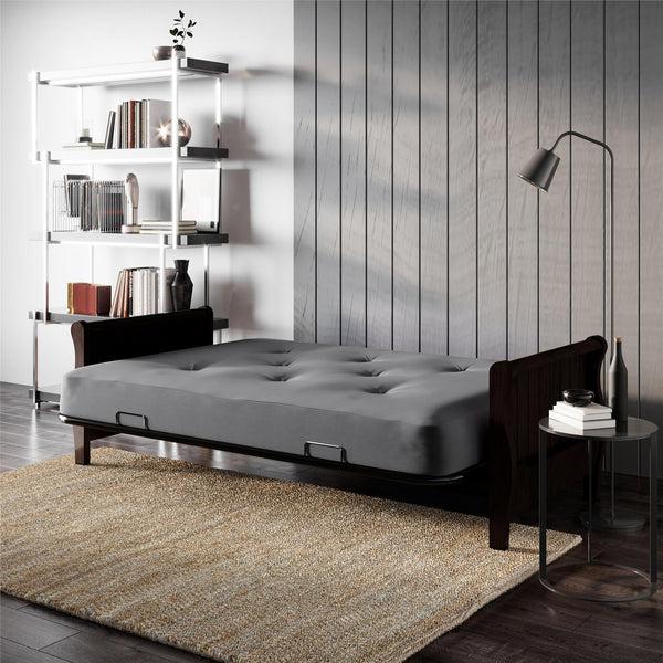 Ameriwood Home DHP Futon Set With Wood Frame And 8" Polyester Mattress