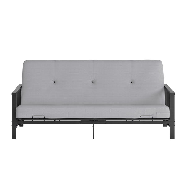 ameriwood home DHP Harlow Futon Set with Metal Futon Frame and 6" Polyester Mattress