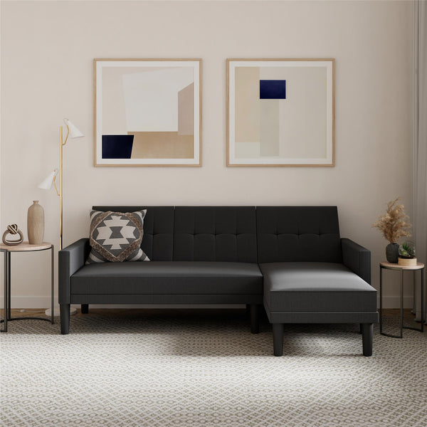 Ameriwood Home DHP Haven Futon Sectional Sofa Bed With Storage