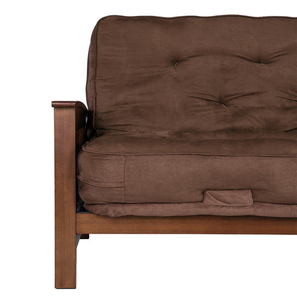 Ameriwood Home DHP Hudson Futon Set With Wood Arm Frame And Mattress