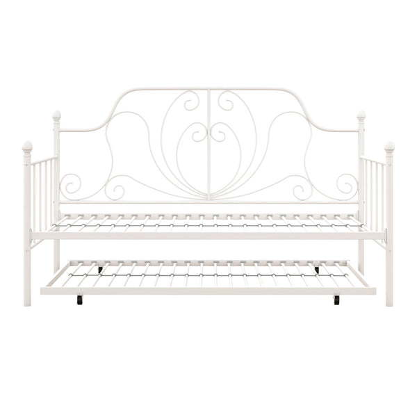ameriwood home DHP Ivorie Metal Daybed with Trundle