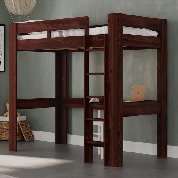 Ameriwood Home DHP Jaymee Kids' Wood Loft Bed With Desk