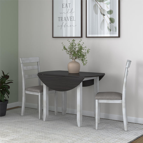Ameriwood Home DHP Jersey 3-Piece Drop Leaf Wood Dining Set