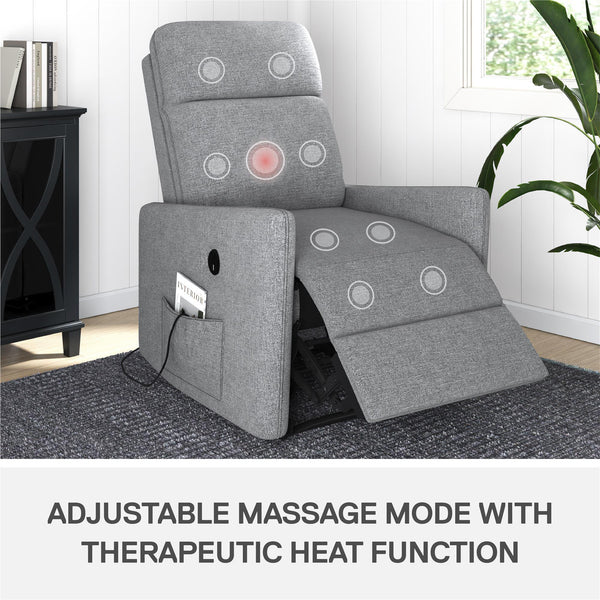 Ameriwood Home DHP Kai Power Recliner With Massage And Heat