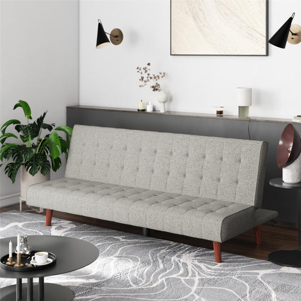 Ameriwood Home DHP Keiran Armless Mid-Century Futon Sofa Bed