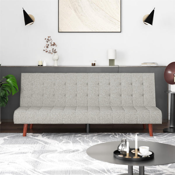 Ameriwood Home DHP Keiran Armless Mid-Century Futon Sofa Bed