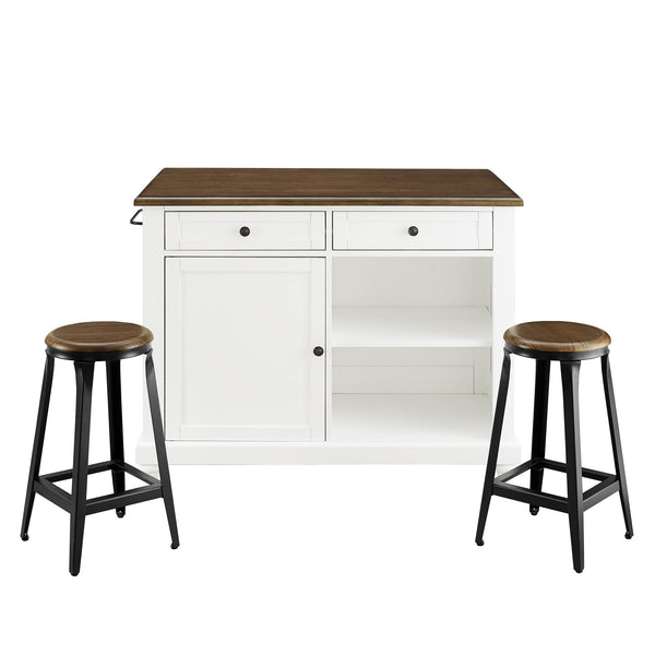 Ameriwood Home DHP Kelsey Kitchen Island With 2 Stools