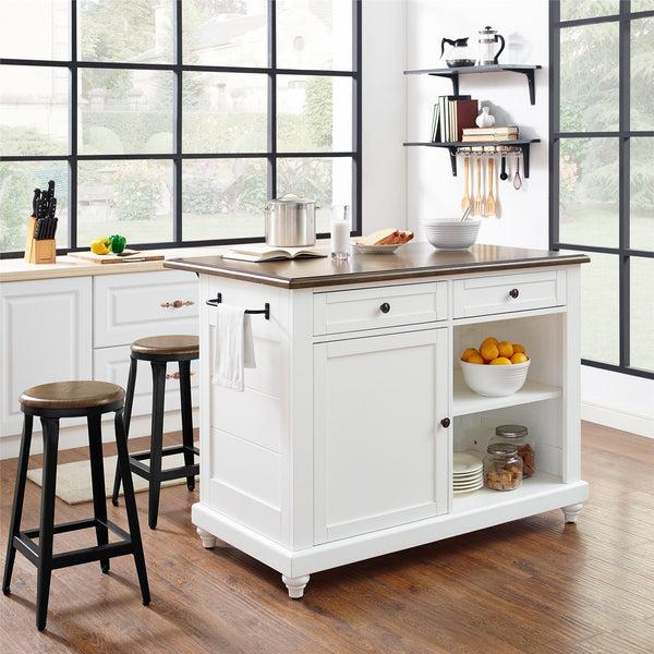 Ameriwood Home DHP Kelsey Kitchen Island With 2 Stools