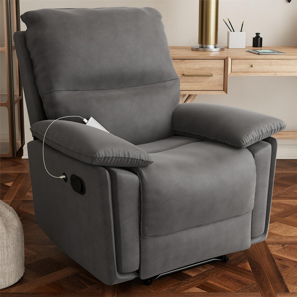 Ameriwood Home DHP Labatte Pushback Recliner With USB