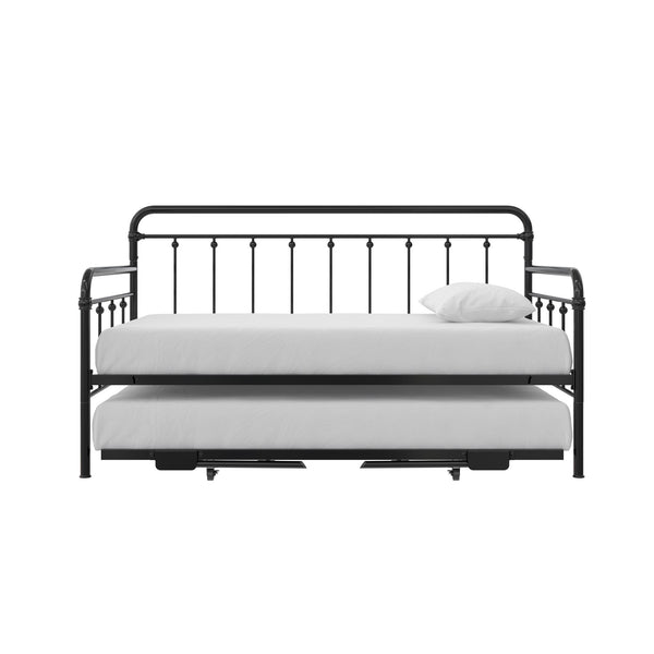 ameriwood home DHP Locky Metal Daybed with Pop Up Trundle