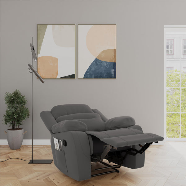 Ameriwood Home DHP Miller Pushback Recliner With Cupholder