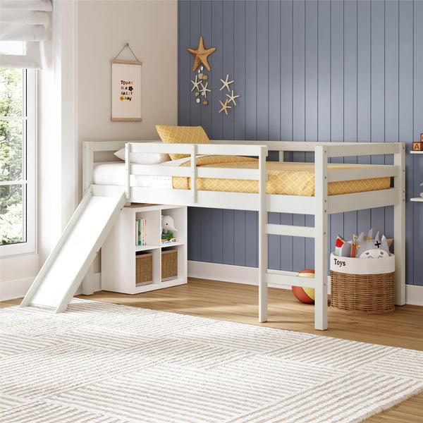 Ameriwood Home DHP Milton Kids' Low Loft Bed With Slide