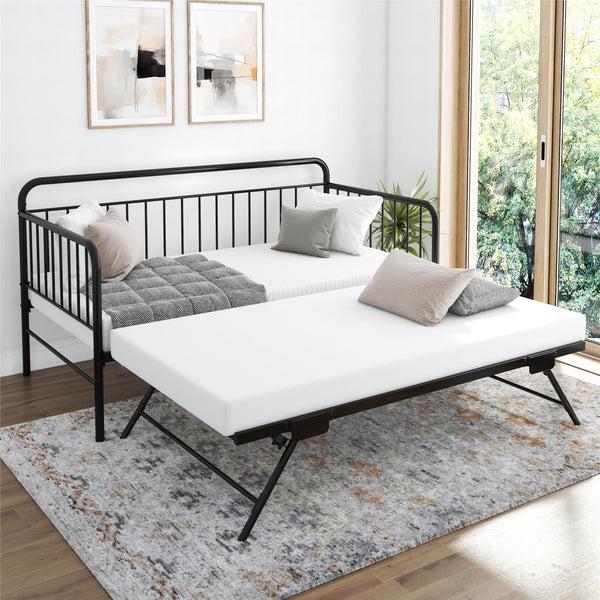 Ameriwood Home DHP Oddny Metal Daybed With Pop Up Trundle Bed