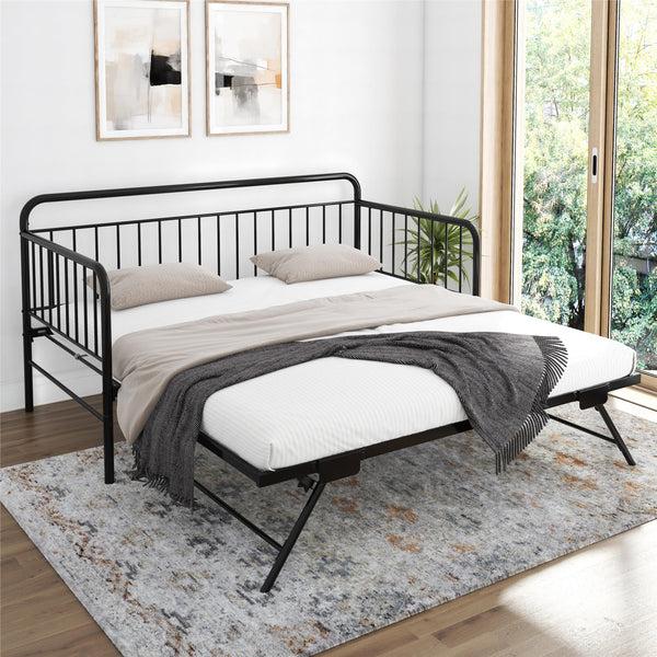Ameriwood Home DHP Oddny Metal Daybed With Pop Up Trundle Bed