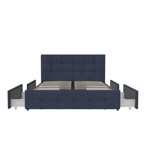 Ameriwood Home DHP Rose Upholstered Bed Frame With Storage