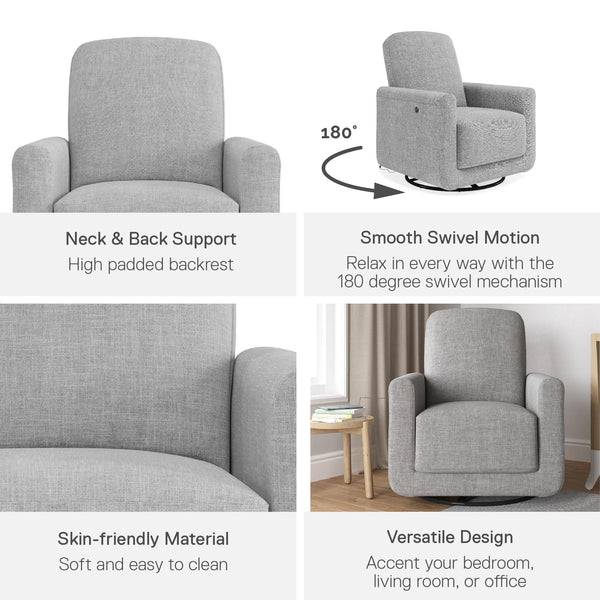 Ameriwood Home DHP Step Swivel Accent Chair With USB