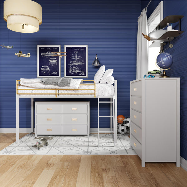 Ameriwood Home Little Seeds Monarch Hill Haven Twin Metal Junior Loft Bed