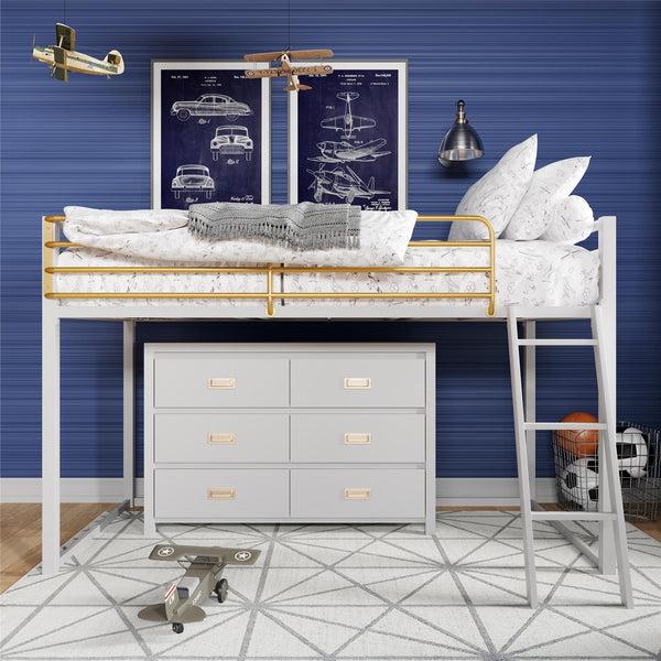 Ameriwood Home Little Seeds Monarch Hill Haven Twin Metal Junior Loft Bed