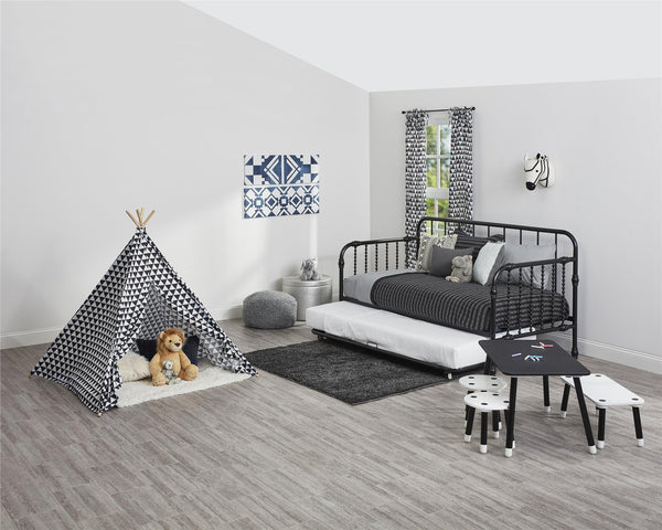 Ameriwood Home Little Seeds Monarch Hill Wren Metal Daybed With Trundle Twin Black