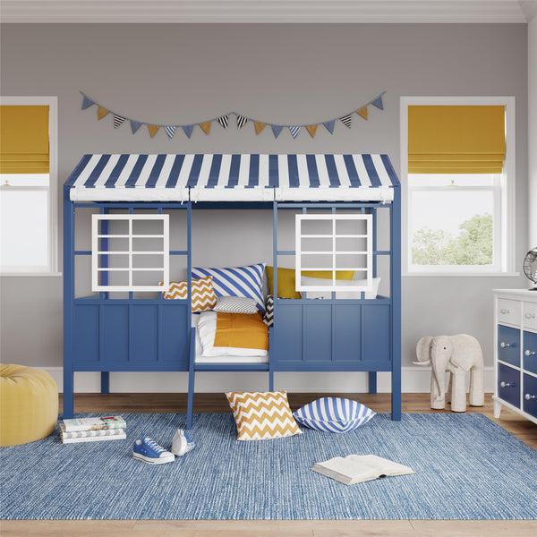 Ameriwood Home Little Seeds Rowan Valley Forest Loft Bed Twin White/Blue