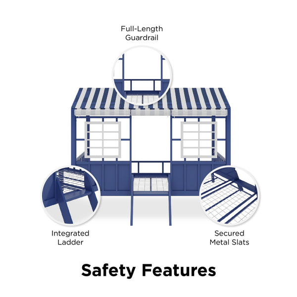Ameriwood Home Little Seeds Rowan Valley Forest Loft Bed Twin White/Blue