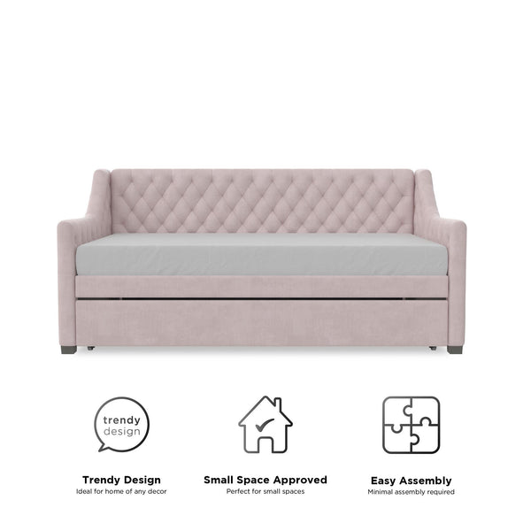 ameriwood home Max & Finn Ambrosia Upholstered Daybed and Trundle