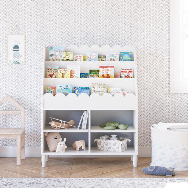 Ameriwood Home Max & Finn Cloud Kids' Bookshelf With Toy Storage Organizer