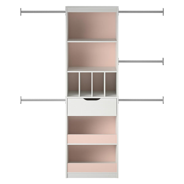 ameriwood home Max & Finn Poppy Closet Organizer White with Pale Pink or Blue
